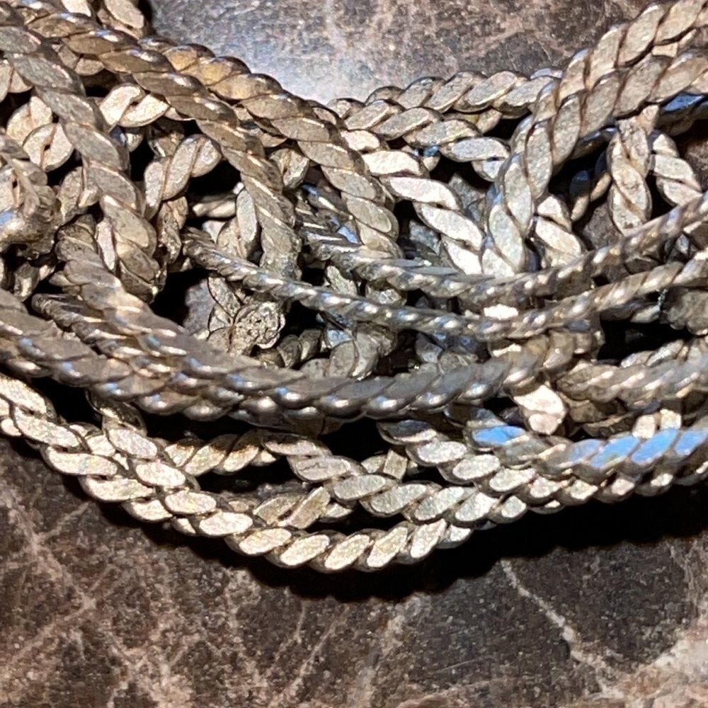 Silver tone multi- chain metal necklace - Picture 7 of 9
